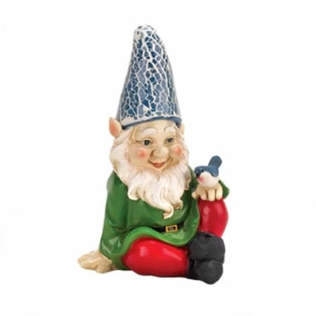 Greengrass Cheery Gnome Solar Garden Statue GR22503
